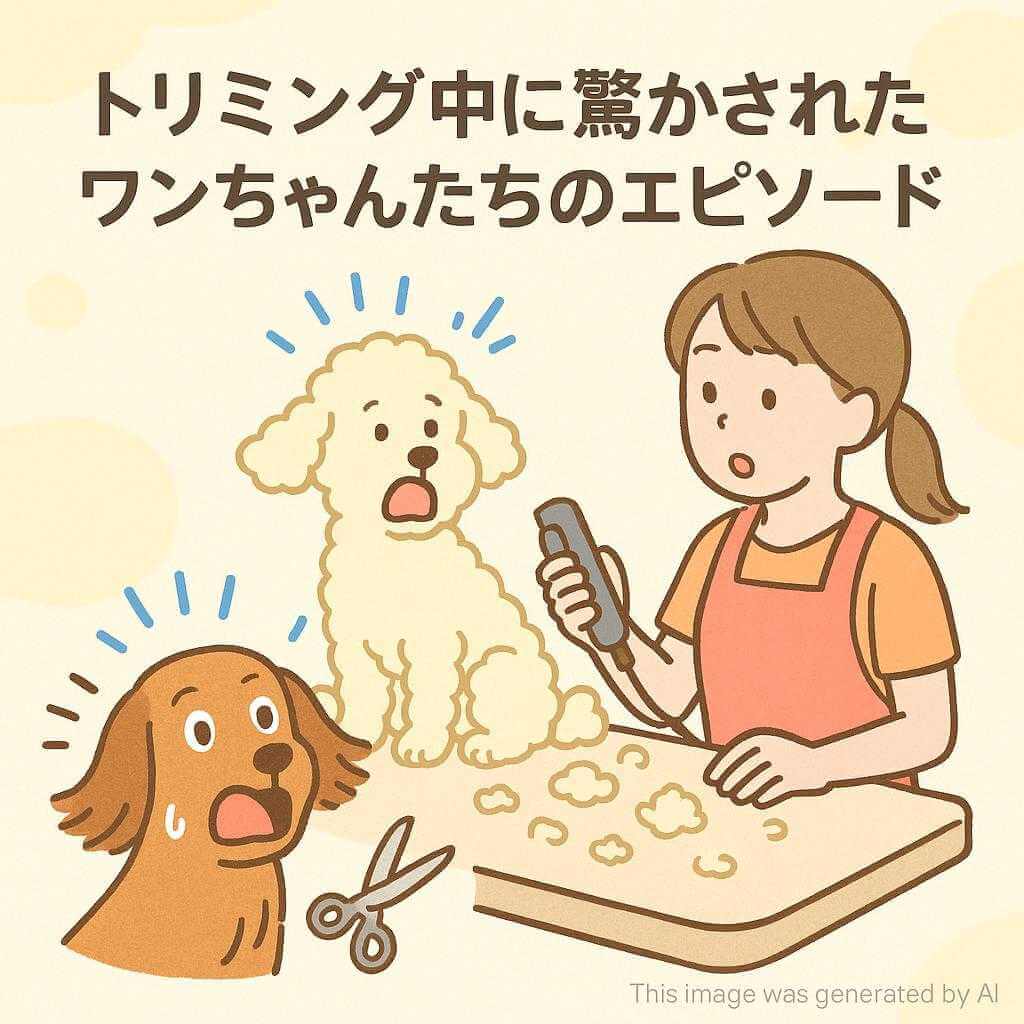 トリミング中に驚かされたワンちゃんたちのエピソード