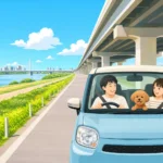愛犬ドライブデビューは荒川・多摩川の高架下道路で