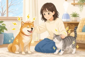 犬猫の静電気はなぜ起きる？冬のバチッを防ぐ対策法