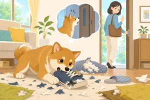 留守番中に靴を噛む愛犬の心理と分離不安のサイン